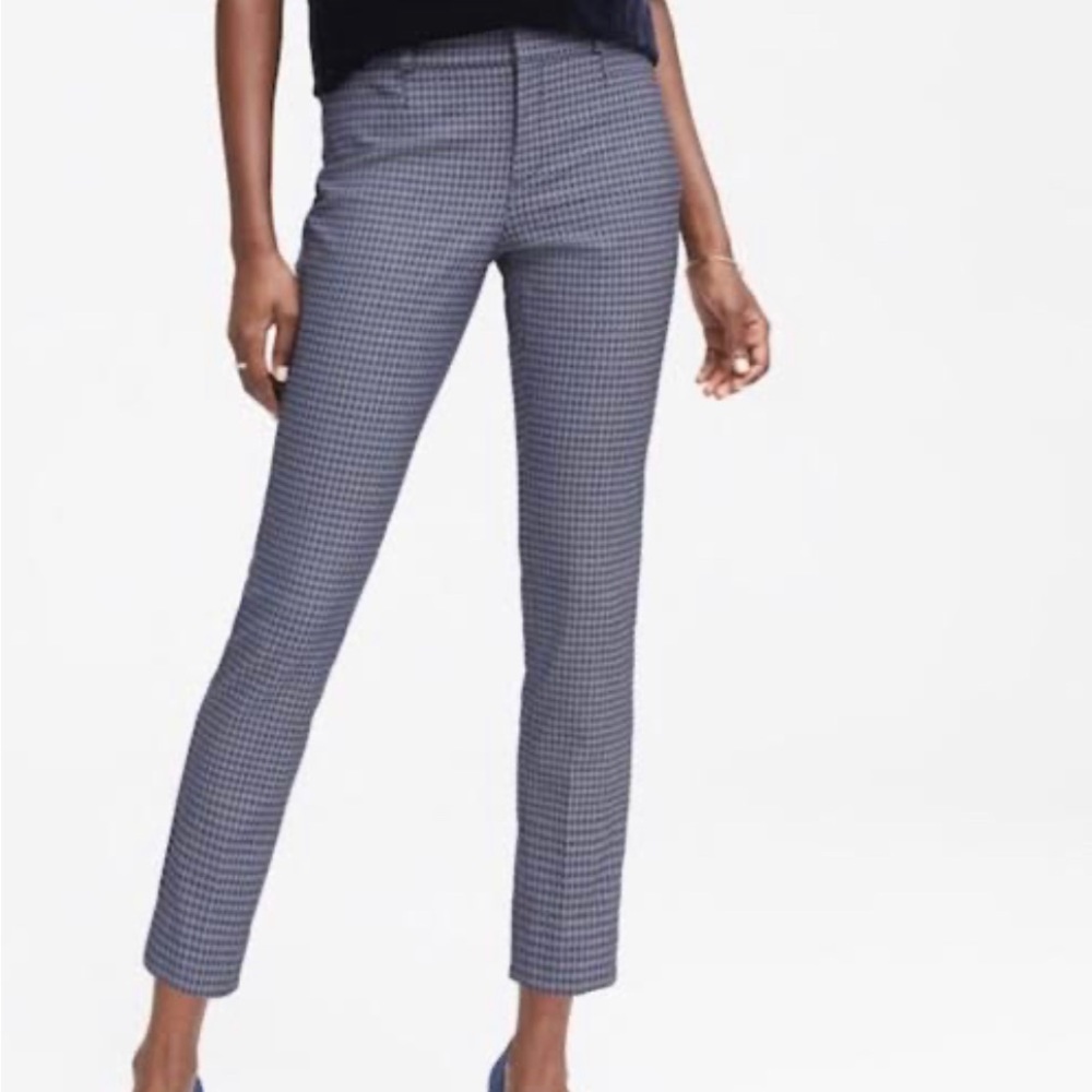 Banana Republic 00 Sloan Petite blue/checkered  trousers.